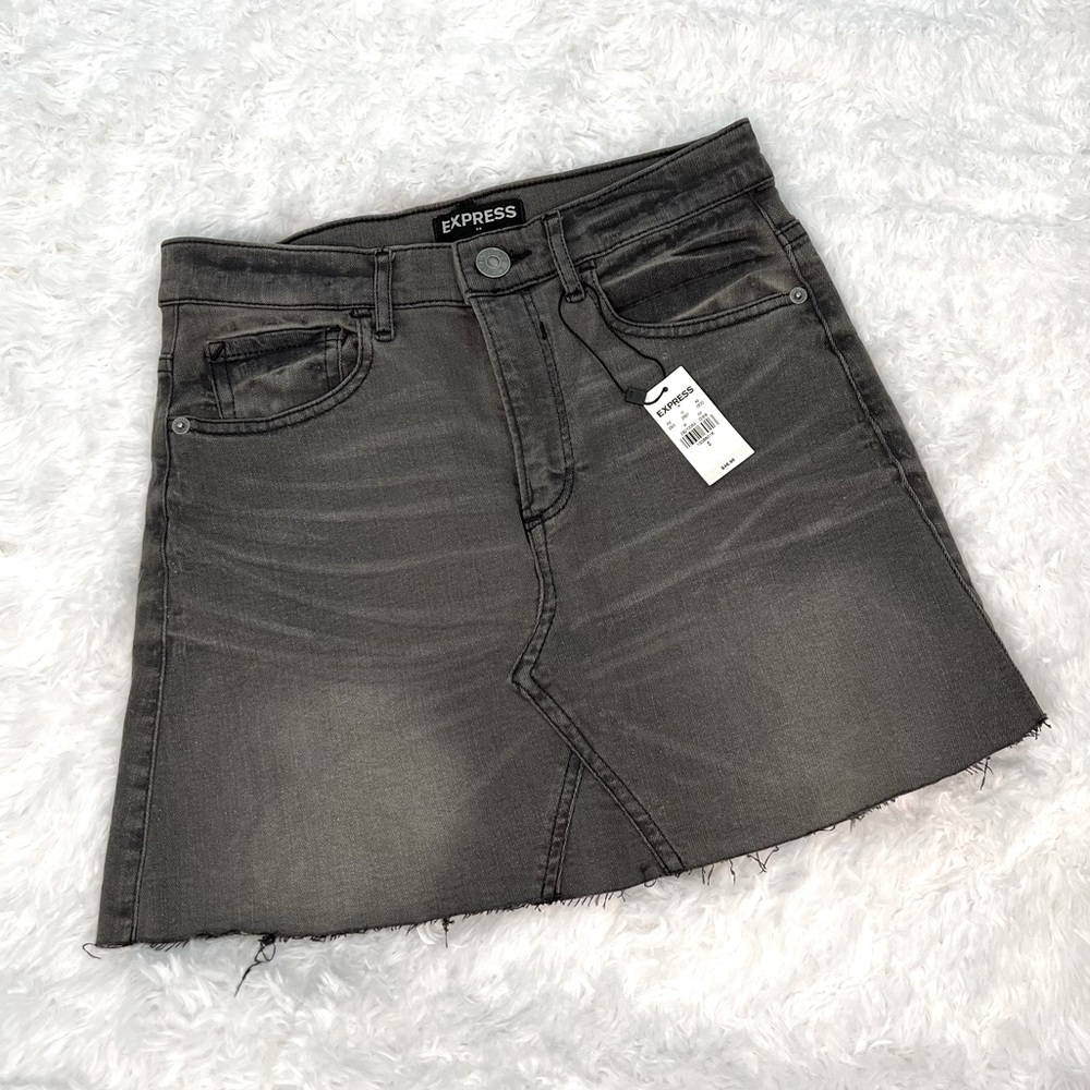 NWT Express Black Denim Mini Skirt Size 0